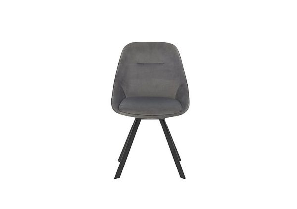 Arctic Swivel Fabric Dining Chair  Light Grey Velvet | Bed Sava