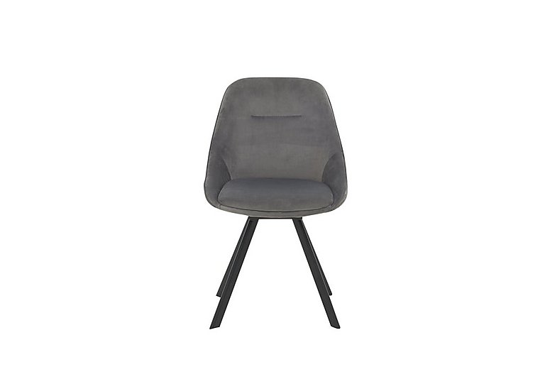 Arctic Swivel Fabric Dining Chair - Light Grey Velvet