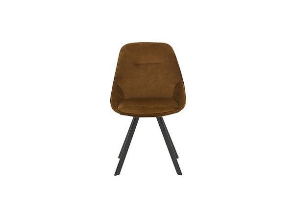 Arctic Swivel Fabric Dining Chair  Mustard Velvet | Bed Sava