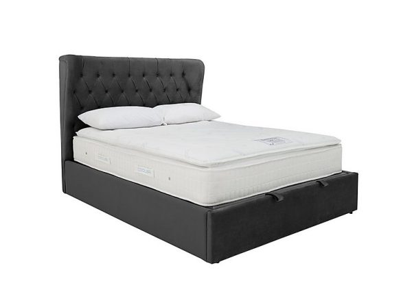 Calypso Ottoman Bed Frame  King Size  Velvet Smoke | Bed Sava