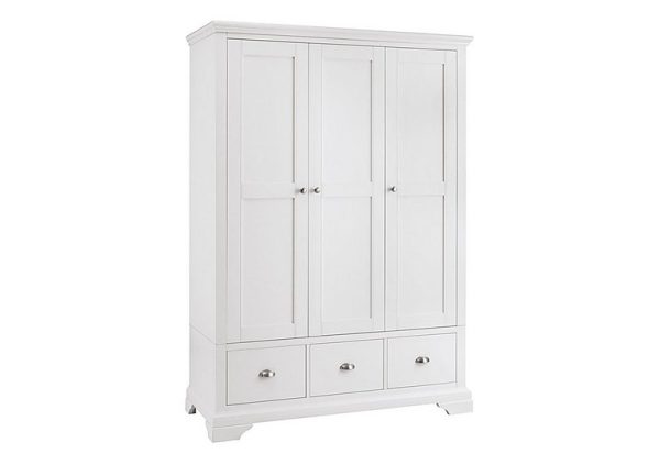 Furnitureland  Emily 3 Door Wardrobe  White | Bed Sava