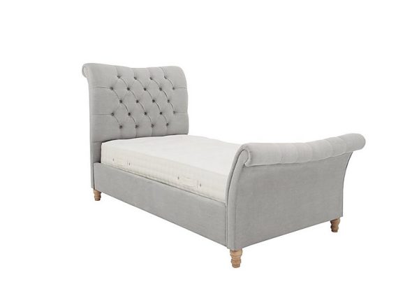 Evie Bed Frame  Single  Velvet Silver | Bed Sava