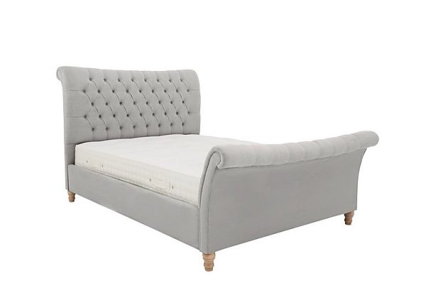 Evie Bed Frame  Small Double  Velvet Silver | Bed Sava