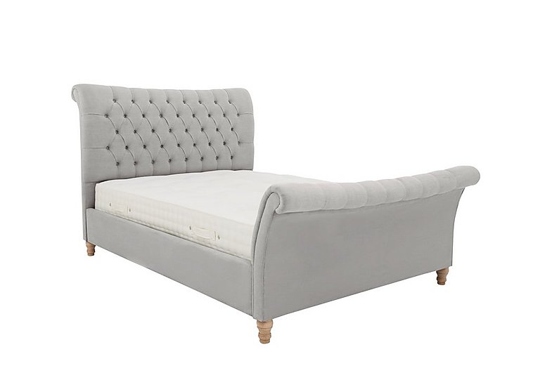 Evie Bed Frame - Double - Velvet Silver