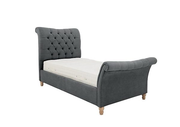 Evie Bed Frame  Single  Velvet Steel | Bed Sava