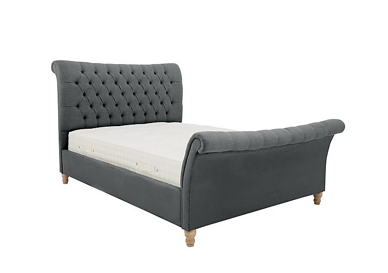 Evie Bed Frame - Double - Velvet Steel