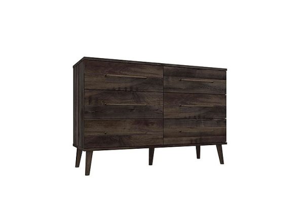 London Bedrooms  Finchley 6 Drawer Wide Chest  Dark Oak | Bed Sava