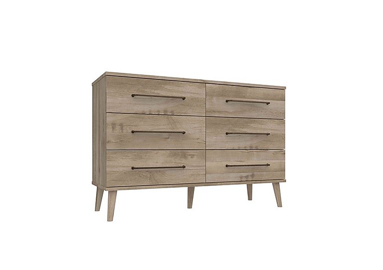 London Bedrooms - Finchley 6 Drawer Wide Chest - Italian Natural Oak