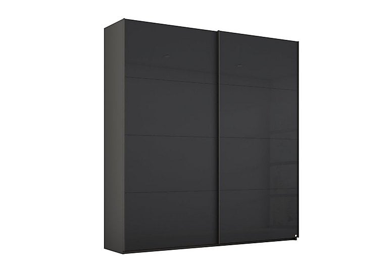 Rauch - Formes Glass 2 Door Slider Wardrobe - Graphite/Basalt Front