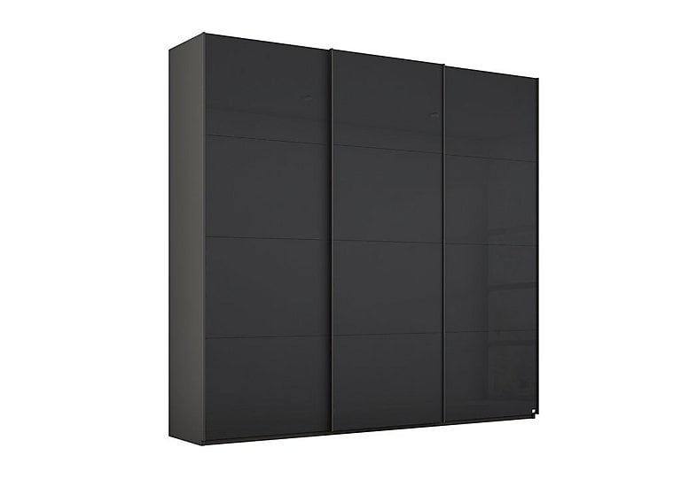 Rauch - Formes Glass 3 Door Sliding Wardrobe - Graphite/Basalt Front