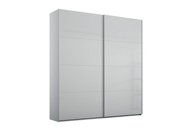 Rauch  Formes Glass 2 Door Slider Wardrobe  Silk GreySilk Grey Front | Bed Sava