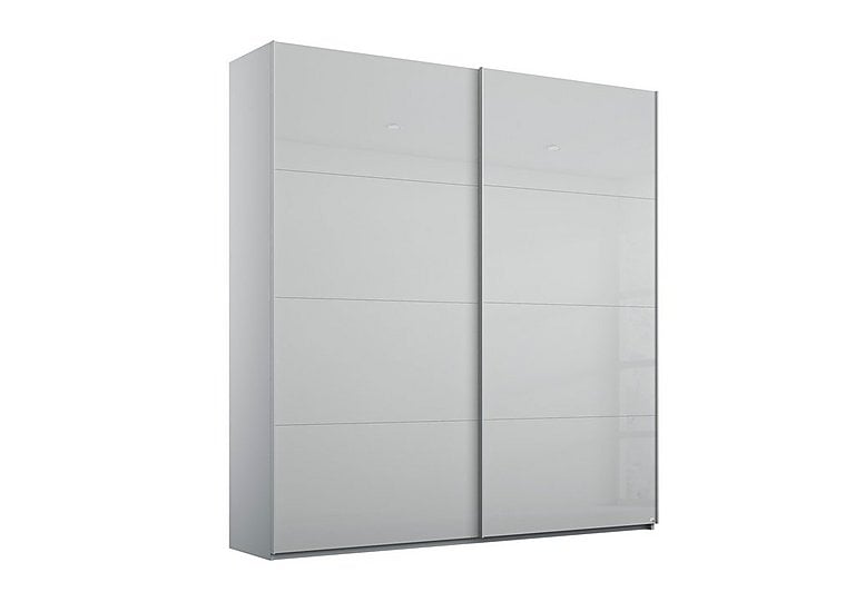Rauch - Formes Glass 2 Door Slider Wardrobe - Silk Grey/Silk Grey Front