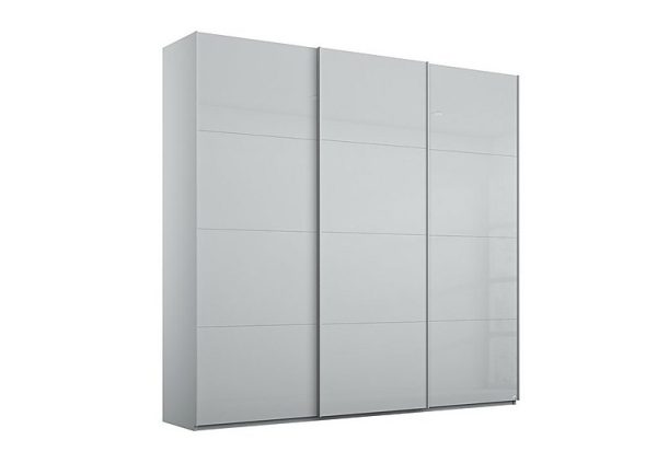 Rauch  Formes Glass 3 Door Sliding Wardrobe  Silk GreySilk Grey Front | Bed Sava