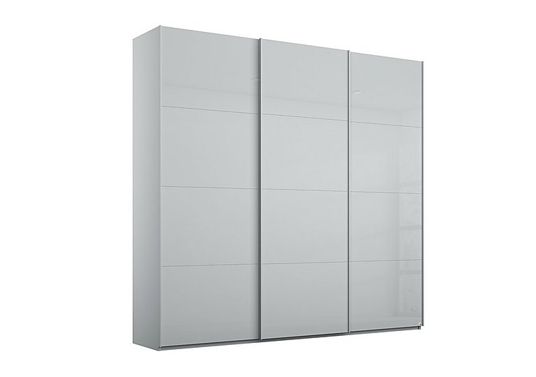 Rauch - Formes Glass 3 Door Sliding Wardrobe - Silk Grey/Silk Grey Front