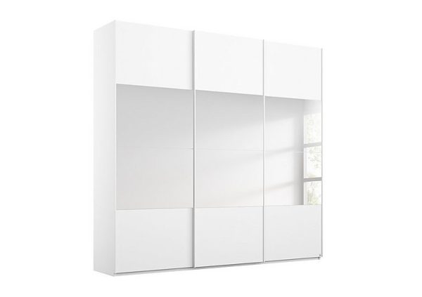 Rauch  Formes Decor 3 Door Sliding Wardrobe with Horizontal Mirrors  White | Bed Sava