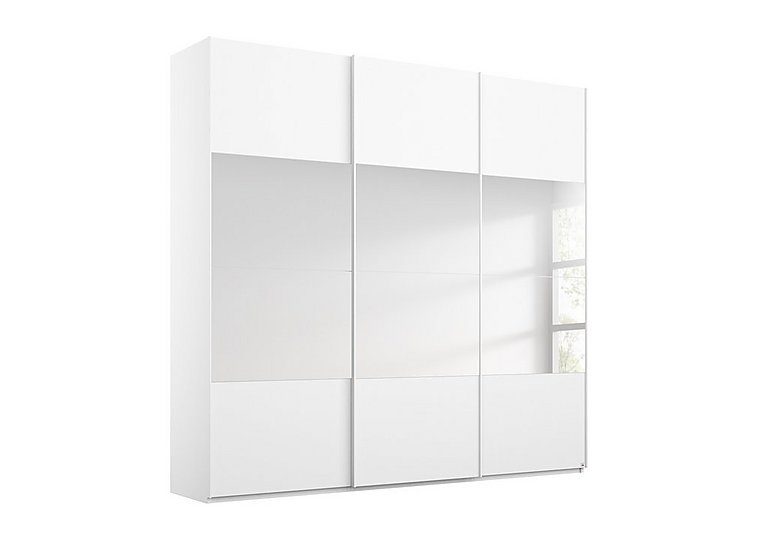 Rauch - Formes Decor 3 Door Sliding Wardrobe with Horizontal Mirrors - White