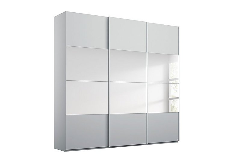 Rauch - Formes Decor 3 Door Sliding Wardrobe with Horizontal Mirrors - Silk Grey