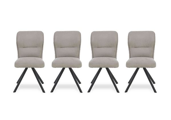 Bodahl  Loki Set of 4 Swivel Dining Chairs  Taupe | Bed Sava