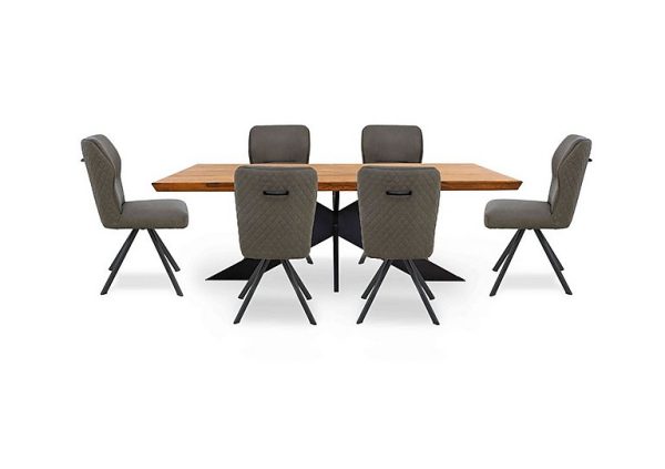 Bodahl  Loki Small Dining Table and 6 Steel Swivel Chairs  Old Bassano | Bed Sava