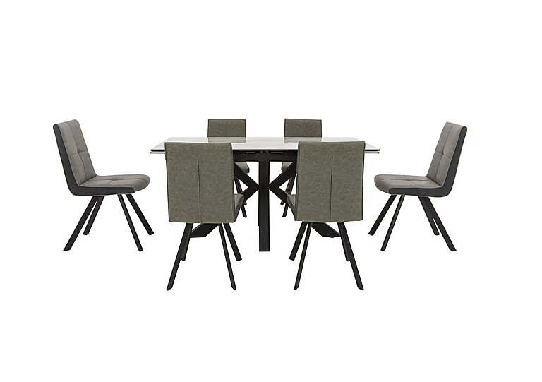 Phoenix Dining Table and 6 Chairs - Two Tone