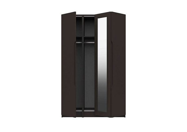 London Bedrooms  St Pancras 3 Door Bifold Wardrobe with Mirror  Graphite | Bed Sava