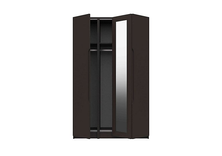 London Bedrooms  St Pancras 3 Door Bifold Wardrobe with Mirror  Graphite | Bed Sava