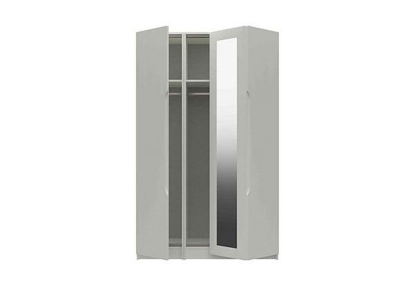 London Bedrooms  St Pancras 3 Door Bifold Wardrobe with Mirror  White | Bed Sava
