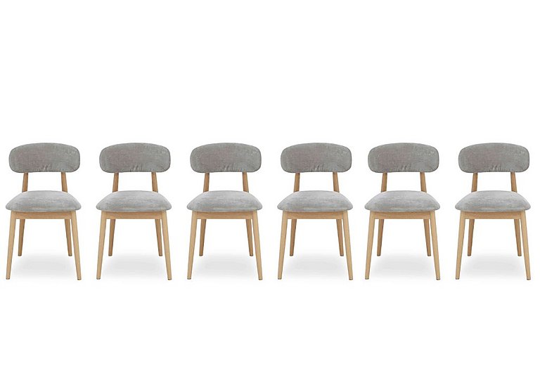 Stockholm Set of 6 Wooden Dining Chairs - Light Oak