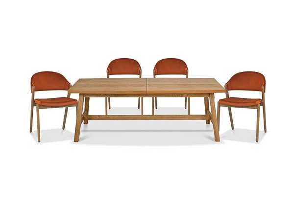 Stratford Large Extending Dining Table with 4 Fabric Chairs | Bed Sava