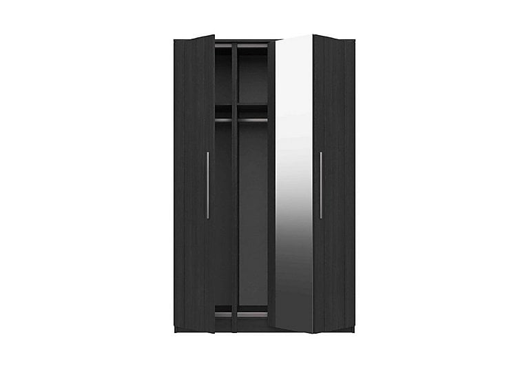 London Bedrooms  Victoria 3 Door Bifold Wardrobe with Mirror  Graphite | Bed Sava