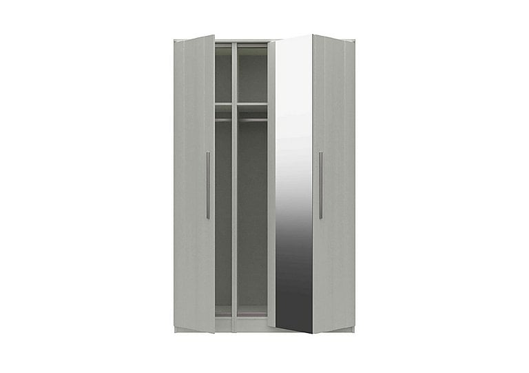London Bedrooms  Victoria 3 Door Bifold Wardrobe with Mirror  White | Bed Sava