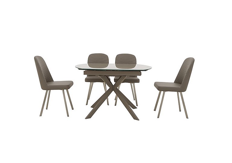 Wizard Extending Dining Table and 4 Chairs - Cappuccino