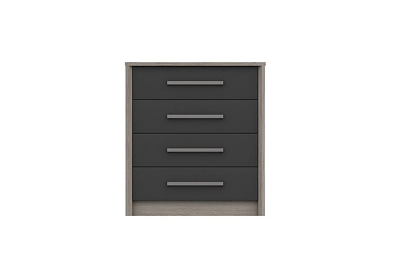 London Bedrooms - Euston 4 Drawer Chest - Grey Oak/Graphite Gloss
