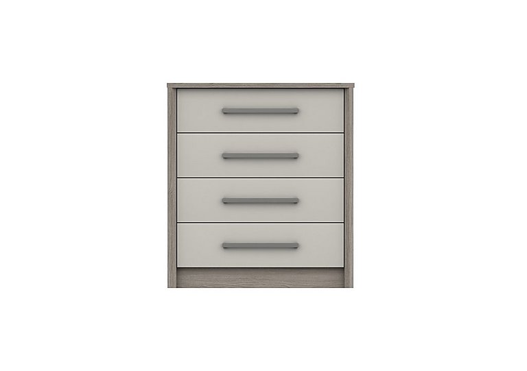 London Bedrooms - Euston 4 Drawer Chest - Grey Oak/White Grey Gloss