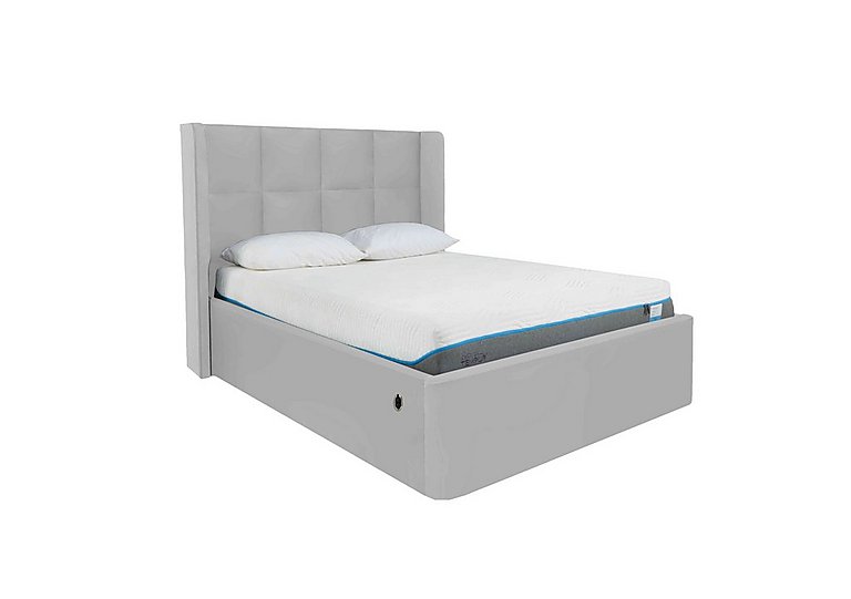 Shiva Electric Ottoman Bed Frame - Double - Velvet Silver