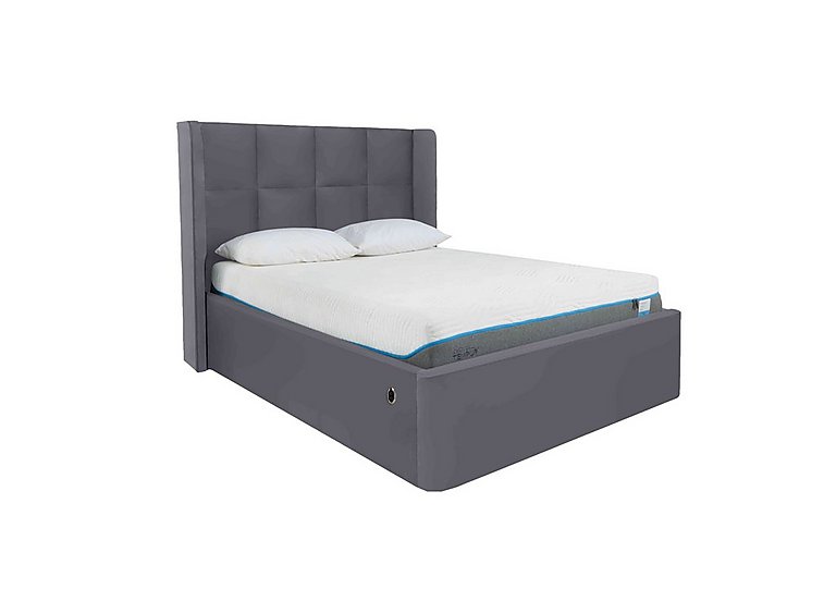 Shiva Electric Ottoman Bed Frame - Double - Velvet Steel