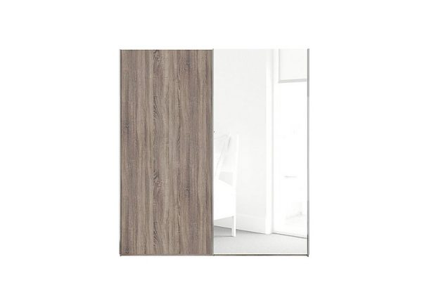 Wiemann  Oxford 2 Door Sliding 200 cm Wardrobe with Mirror  Rustic Oak | Bed Sava