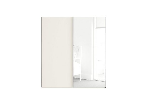 Wiemann  Oxford 2 Door Sliding 200 cm Wardrobe with Mirror  White | Bed Sava