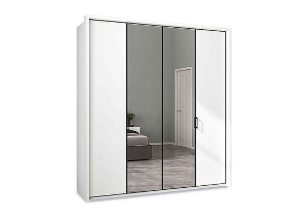 Wiemann  Dallas 207cm 4 Door Hinged Wardrobe with 2 Mirror Doors | Bed Sava