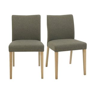 Duplex Pair of Upholstered Dining Chairs  Black  Gold | Bed Sava