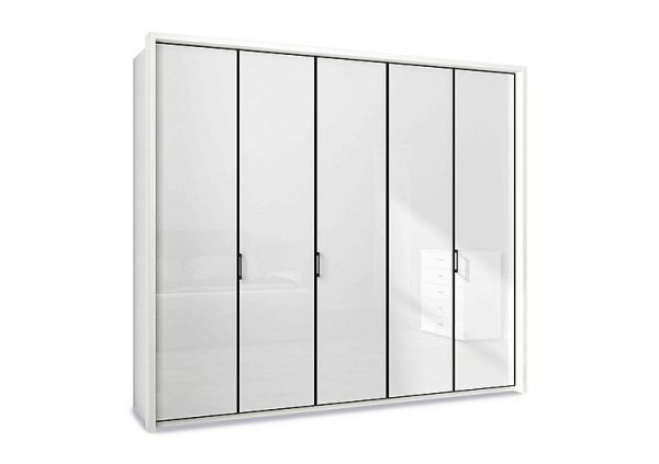 Wiemann  Dallas 257cm 5 Door Hinged Glass Wardrobe | Bed Sava