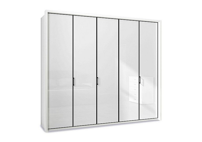 Wiemann - Dallas 257cm 5 Door Hinged Glass Wardrobe