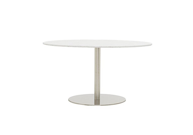 Helsinki Oval Dining Table - 120-cm - Bianco Miami Quartz