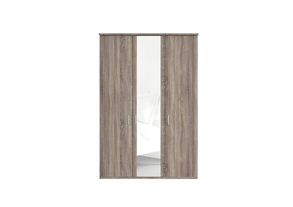 Wiemann  Oxford 3 Door Hinged Wardrobe with Mirror  Rustic Oak | Bed Sava