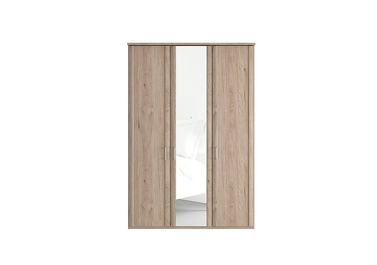 Wiemann - Oxford 3 Door Hinged Wardrobe with Mirror - Holm Oak
