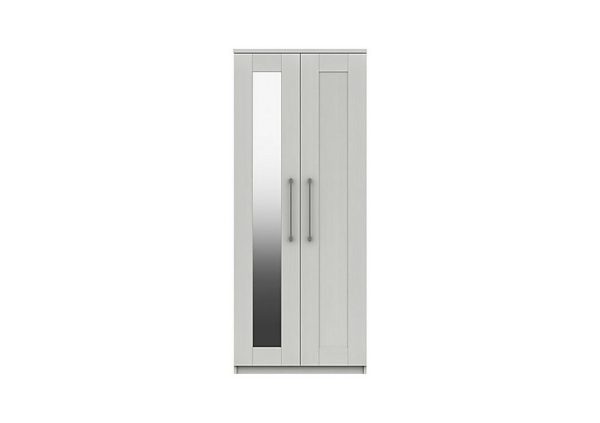 London Bedrooms  Fenchurch 2 Door Wardrobe with Mirror  White | Bed Sava
