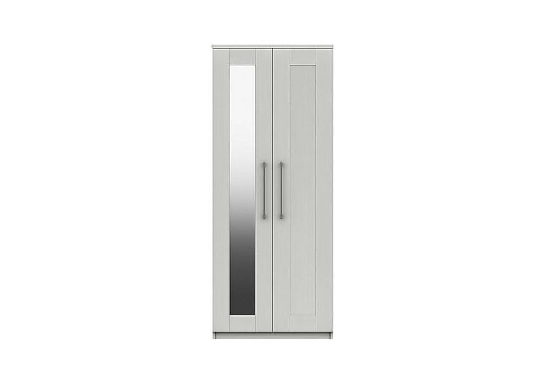 London Bedrooms  Fenchurch 2 Door Wardrobe with Mirror  White | Bed Sava