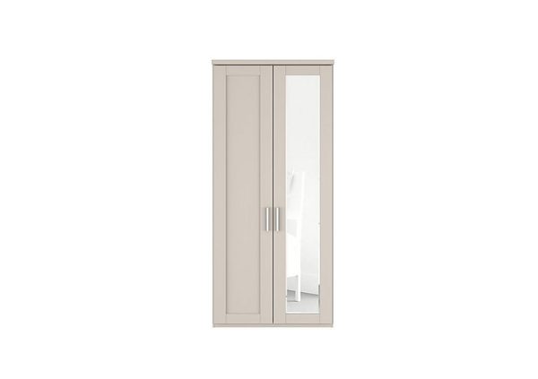 Wiemann  Kempton 2 Door Hinged Wardrobe with Right Door Mirror  Champagne | Bed Sava