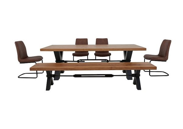 Bodahl  Terra Dining Table 4 Cognac Chairs and Bench Set  Oiled | Bed Sava