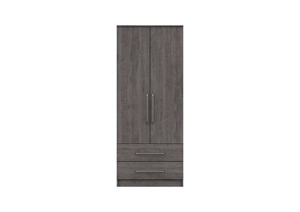 London Bedroomsfriars 2 Door 2 Drawer Wardrobe  Dark Grey Oak | Bed Sava